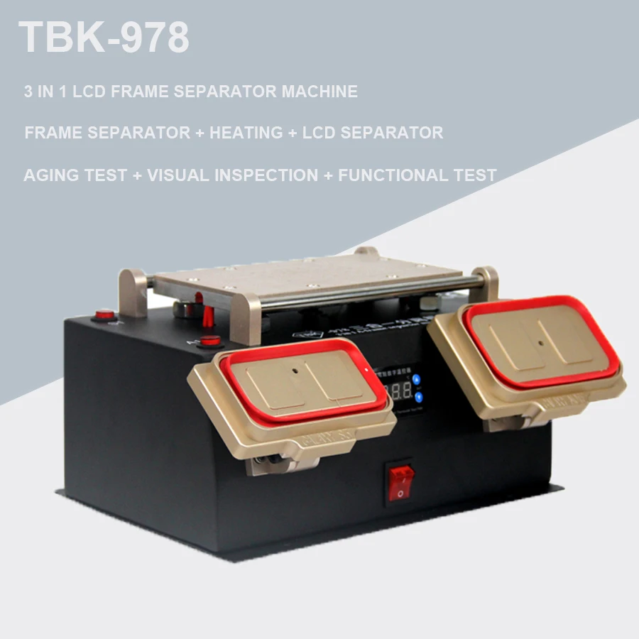 TBK-978 3 in 1 Daugiafunkcį Šildytuvo Stotis Viduryje Bezel Rėmo Separatorius Mašina, Dulkių Ekrano Separavimo Aparatas