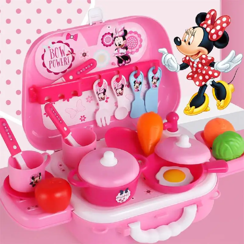 Disney Princesė Užšaldyti Mickey Minnie Modeliavimo Kosmetika Mergina Žaidimai Žaislas Vaikams Virtuvės Miniatiūrinės Maisto, Virimo Indai Priemonė, Žaislai