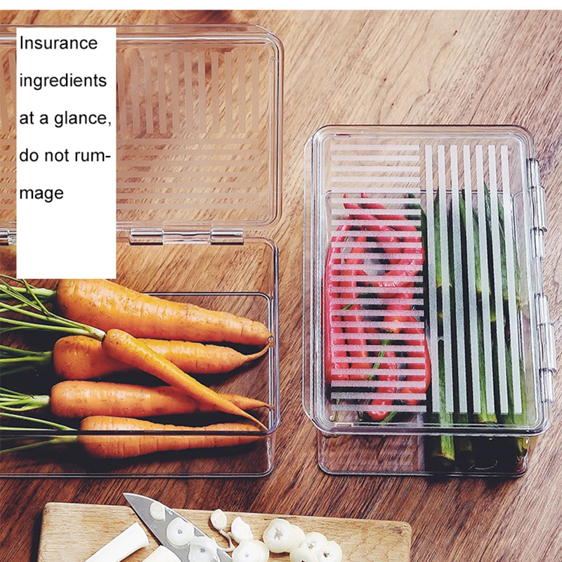1pcs Šaldytuvas Maisto produktų Laikymo indai su Dangteliais Virtuvės Saugojimo Daržovių Ir Vaisių, Šviežių Daržovių Šaldytuvas Šalta Lauke
