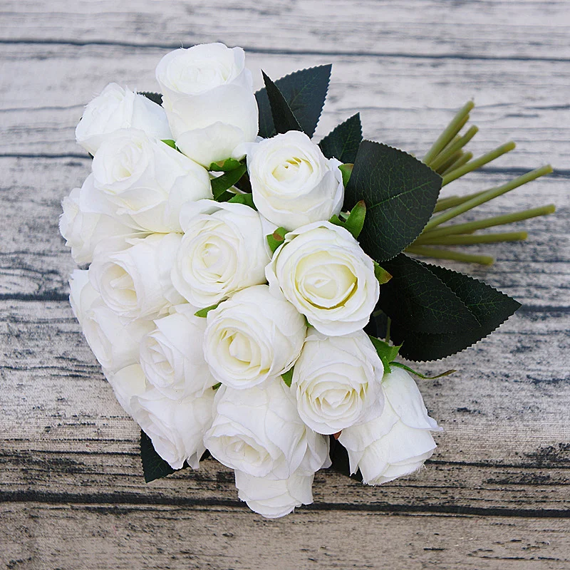 18heads/krūva rožių vertus gėlės dirbtinio šilko gėlių už balta vestuvių puošmena kambarys, stalo puošimas vestuvių flores artificiales
