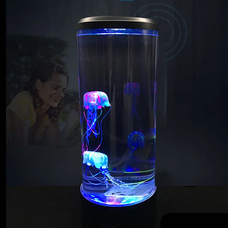 Spalvinga LED spalva keičiasi didelis akvariumas medūzų modeliavimas medūzos lempos apdaila romantiška atmosfera mažas naktį lempa