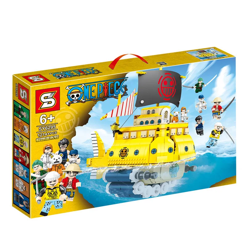 SY6295 1214 VNT ONE PIECE Anime Serijos Piratų Laivas Luffy Kino Žaidimo Modelį, Statyba Blokai, Plytos Švietimo Žaislai, Dovanos Vaikams