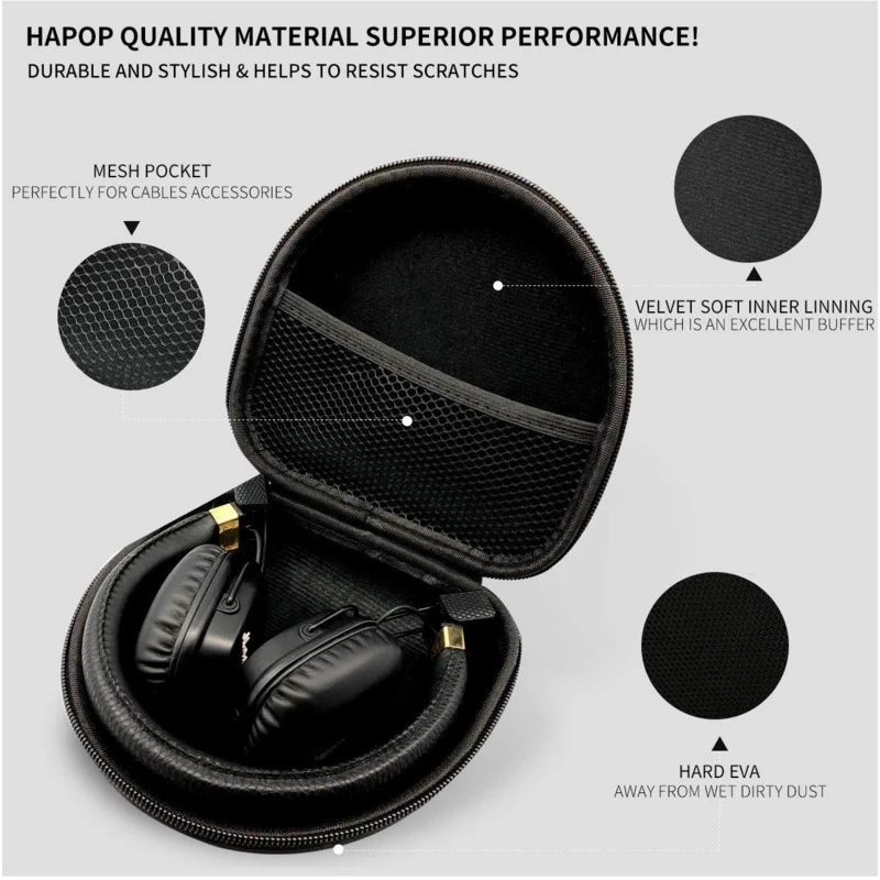 Pagrindinė I Maršalo Ausines HIFI Stereo ausinės Aukštos kokybės 3,5 mm laidines Ausines su Mic Krepšys