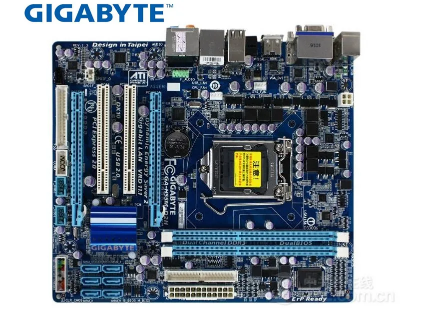 Originalus naudojami pagrindinė plokštė Gigabyte GA-H55M-D2H DDR3 LGA 1156 už I3 I5 I7 32NM CPU H55M-D2H 8GB darbastalio plokštė lentos