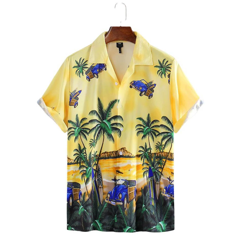 Atogrąžų Atostogų Marškinėliai Vyrams Mygtuką Havajų Spausdinti Atsitiktinis Paplūdimio Marškinėliai trumpomis Rankovėmis Palaidinė M-3XL havajų marškinėliai camisas para hombre
