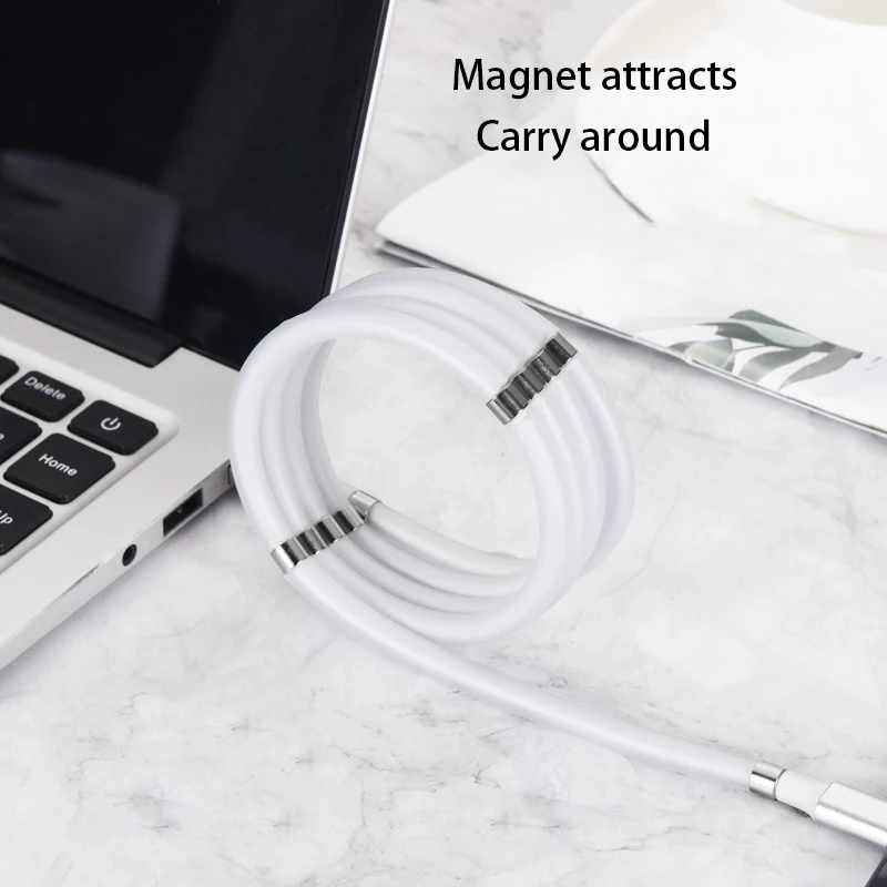 Magnetinis Lyno Automatiškai Ištraukiamas Laidas 3A Greito Įkrovimo C Tipo Magnetas Įkroviklis Duomenų Micro USB 