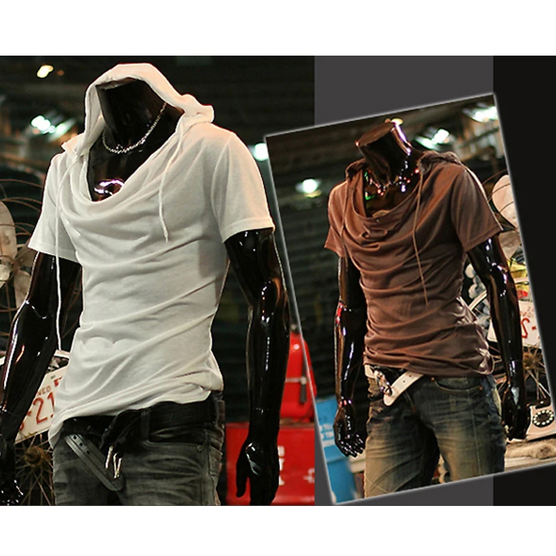 IceLion 2021 m. Vasaros Stos Apykaklės Marškinėliai Vyrams Mados Gobtuvu marškinėliai Hip-Hop Streetwear vyriški trumpomis Rankovėmis Kietas Fitneso Marškinėlius