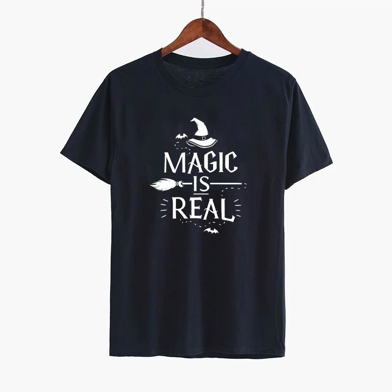 Magija yra tikra raganavimo Gotikos Stiliaus Tamsiai Helovinas dovanos Unisex Tee Marškinėliai Harajuku Hipster Kietas Grunge Atsitiktinis Moterų Tee Viršų