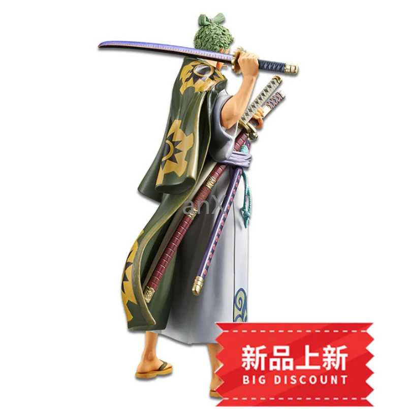 17cm Anime One Piece Fugure Modelis Roronoa Zoro Naujas pasaulio Šiaudų skrybėlę Klasikinis mūšis PVC Veiksmų Skaičius, Kolekcines, Dovana Žaislas