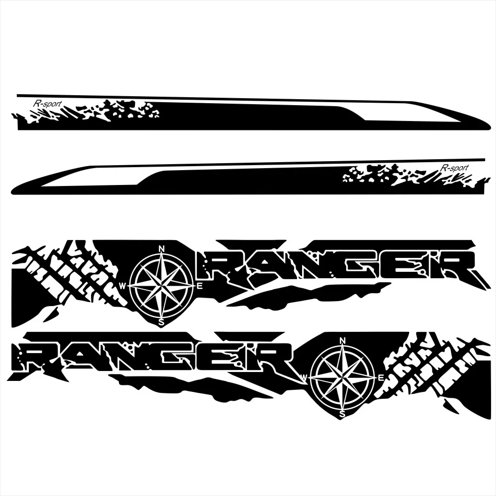 Padangų spausdinti compass nuotykių off road vinilo grafika lipdukai automobilių lipdukai tinka Ford Ranger 