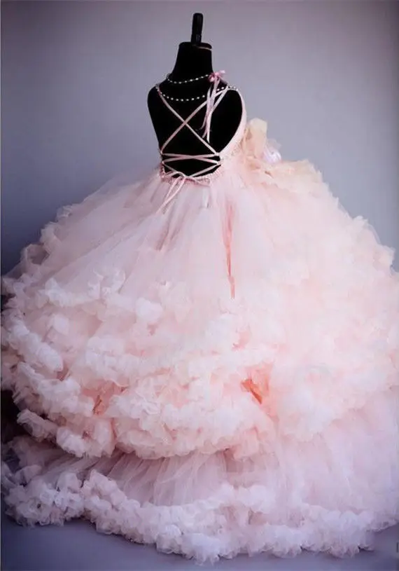 Realios Nuotraukos Pink Gėlių Mergaičių Suknelės, Vestuvės Suknelė Mergaitėms Inscenizacija Gimtadienio Suknelė Pirmosios Komunijos Suknelė Pagal Užsakymą