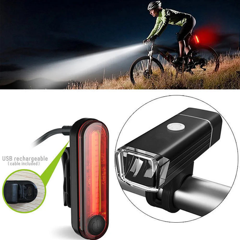 Nemokamas Pristatymas Dviratis Dviračio Žibintai USB LED Įkrovimo Rinkinys Kalnų Ciklo Priekio Atgal priekinis žibintas Luz de bicicleta de alta calidad