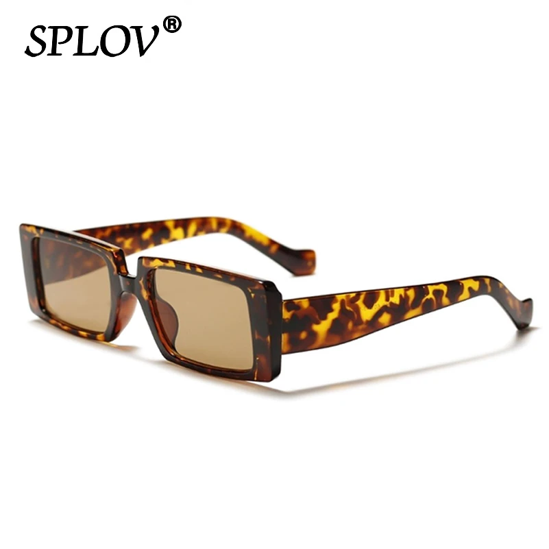 Mados Stačiakampis, Akiniai nuo saulės, Vyrų, Moterų Retro Saulės Akiniai Super Cool Derliaus Atspalvių Mėlyna Žalia Eyewears Leopardas