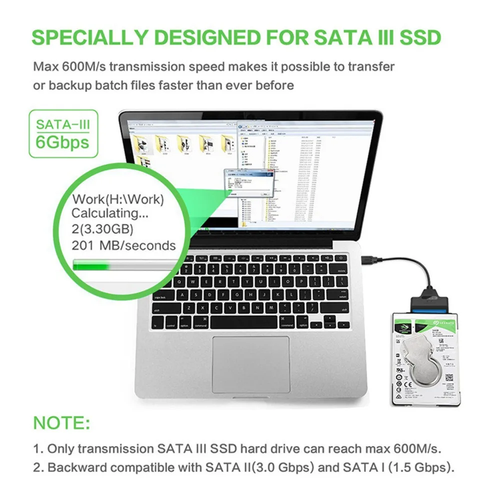 USB 3.0 Prie SATA 22 Pin 2,5 Colio Kietasis Diskas SSD Adapteris Jungties Laidą Veda pakeitimo Priedai, Didmeninė PC Adapteris