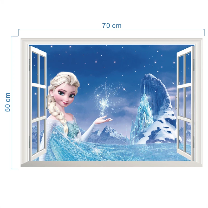 Disney 3D Lange Sienų Lipdukai Sušaldyti 2 Puzzle Vaikų Kambario Dekoracija vaikų Darželis Lipdukai Pegatinas Autocollant Enfant Sienų Dekoras
