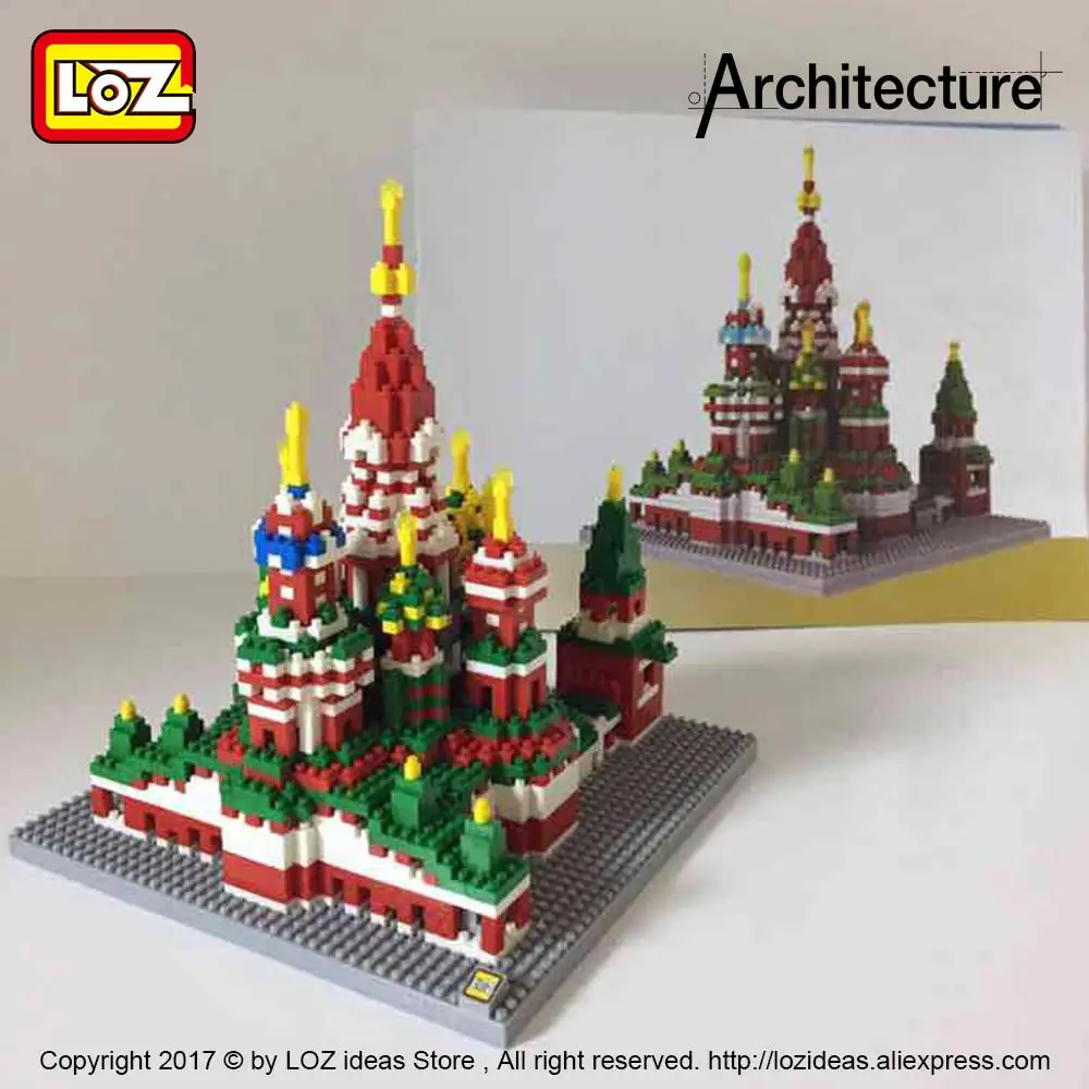 LOZ Deimantų Blokai Architektūros Žaislas Statybinės Plytos Miesto Sen Vasilijus ' s Cathedral, Plastiko Surinkimas Žaislai Pomėgiai Švietimo 9375