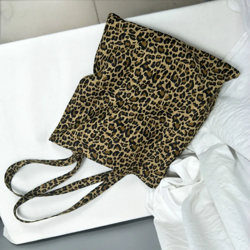 Leopard Drobės Pirkinių Krepšys Didelės Talpos Pečių Maišą Nešiojamų Daugkartinio Naudojimo Shopper Bag Lankstymo Rankines, Kelionės Moterų Tote Bag