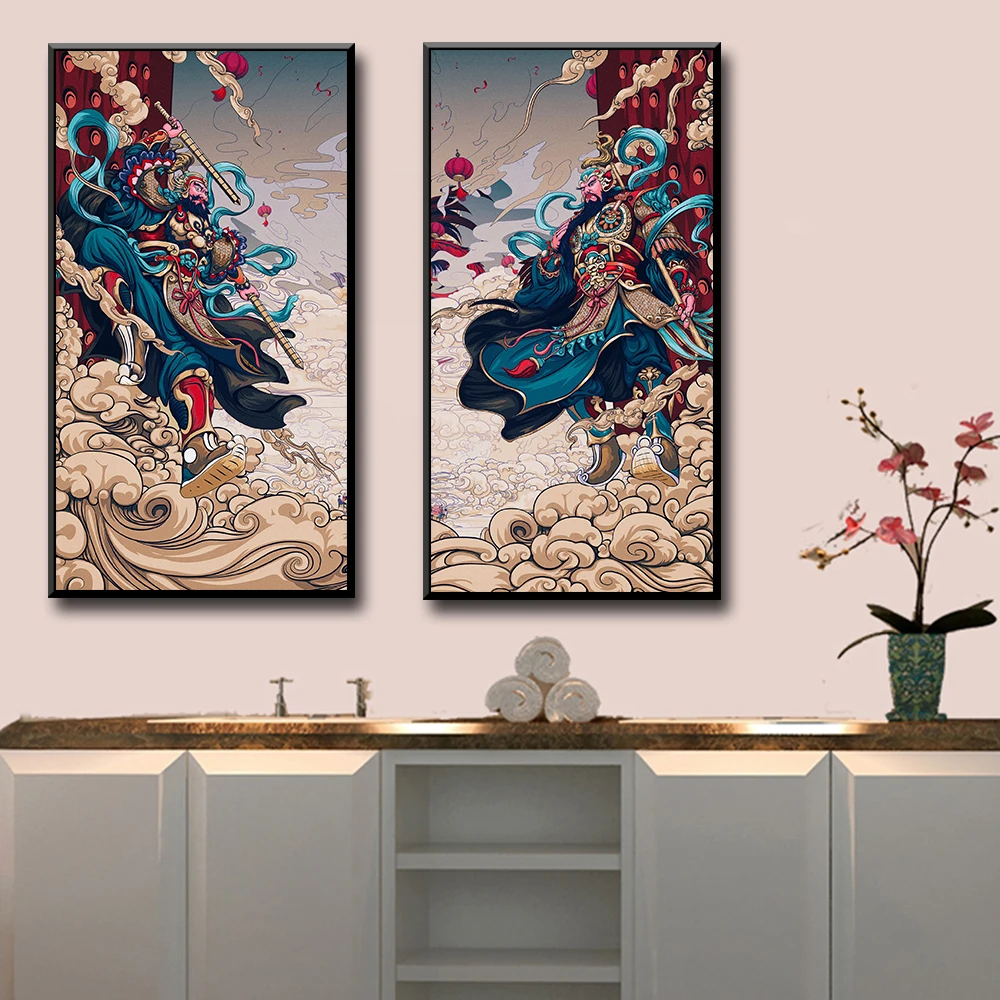 Kūrybos dievai Senovės Kinijos Drobės Tapybos Sienos Menas Spausdinti Skirtą Kambarį Namuose Dekoro cuadros