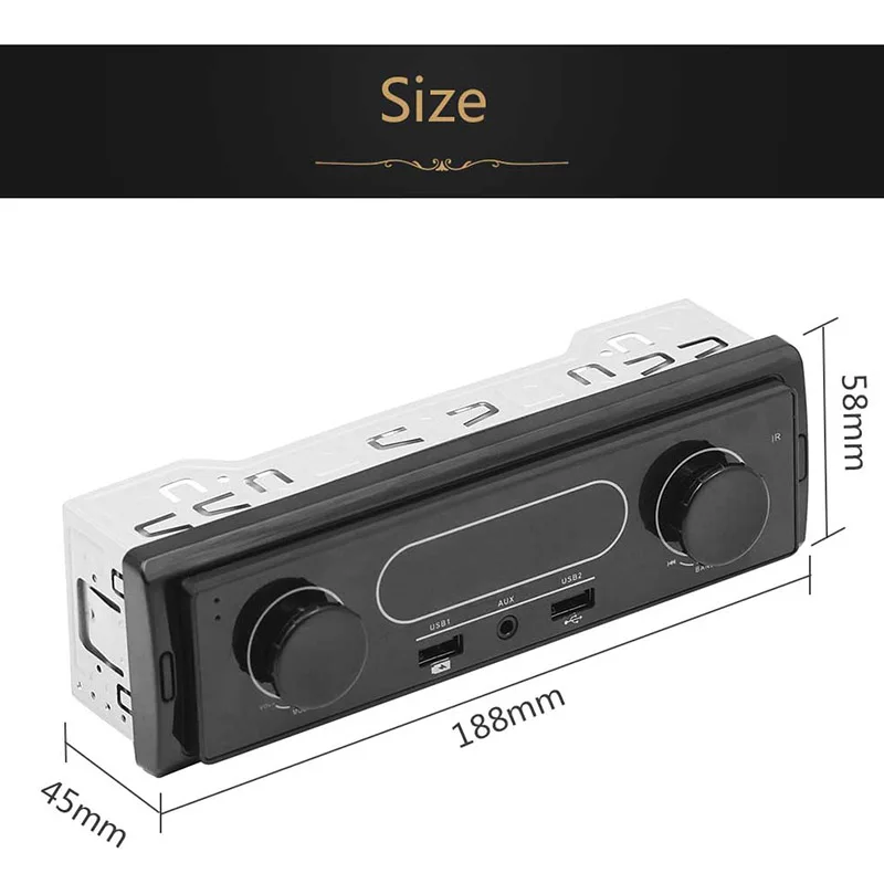 Automobilių Universalus K502 USB Autoradio Stereo Automobilio Audio 1 DIN Grotuvas FM In-Dash MP3 Grotuvas su Radijo AUX-IN, SD, FM Stereo radijas