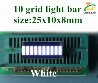 Pažymėkite Baltos spalvos 10-segmento šviesos juosta 10 tinklelis LED skaitmeninis vamzdžio 25x10mm led ekranas