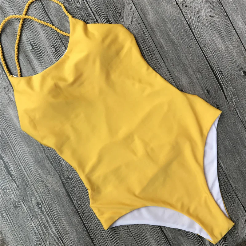 2018 m. Moteris vientisas Diržas Bikini Monokini maudymosi kostiumėlį Backless maudymosi Kostiumėliai Paplūdimio Ponios Vienas Gabalas Kietas Plaukimo Drabužiai