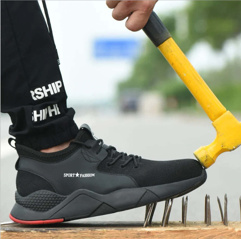 Lengvas, Kvėpuojantis Vyrų Saugos Avalynė Plieno Toe Darbo Avalynė Vyrams Anti-smashing Statybos Sneaker