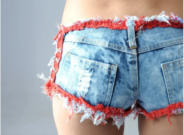 Sexy šortai 2019 naujas medvilnės ruožas mažas juosmens liesas skylę jaunų moterų, moterų, mergaičių, naktinis klubas, diskoteka džinsinio šortai
