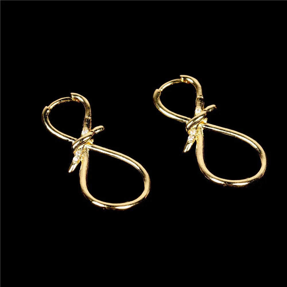 Prašmatnus metalo 8-formos stud auskarai ponios paprasta rišti geometrinis auskarai minimalistinės mados temperamentas papuošalai, dovanos