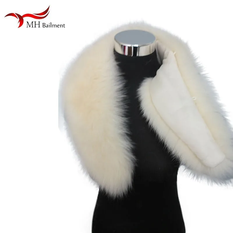 Geriausia pardavimo moterims lapės kailio apykaklė mada dėvėti šiltas šalikas žiemos nauji didelio dydžio smėlio spalvos skara palto, striukės kombinezonai su antkrūtiniais tikro kailio šalikas