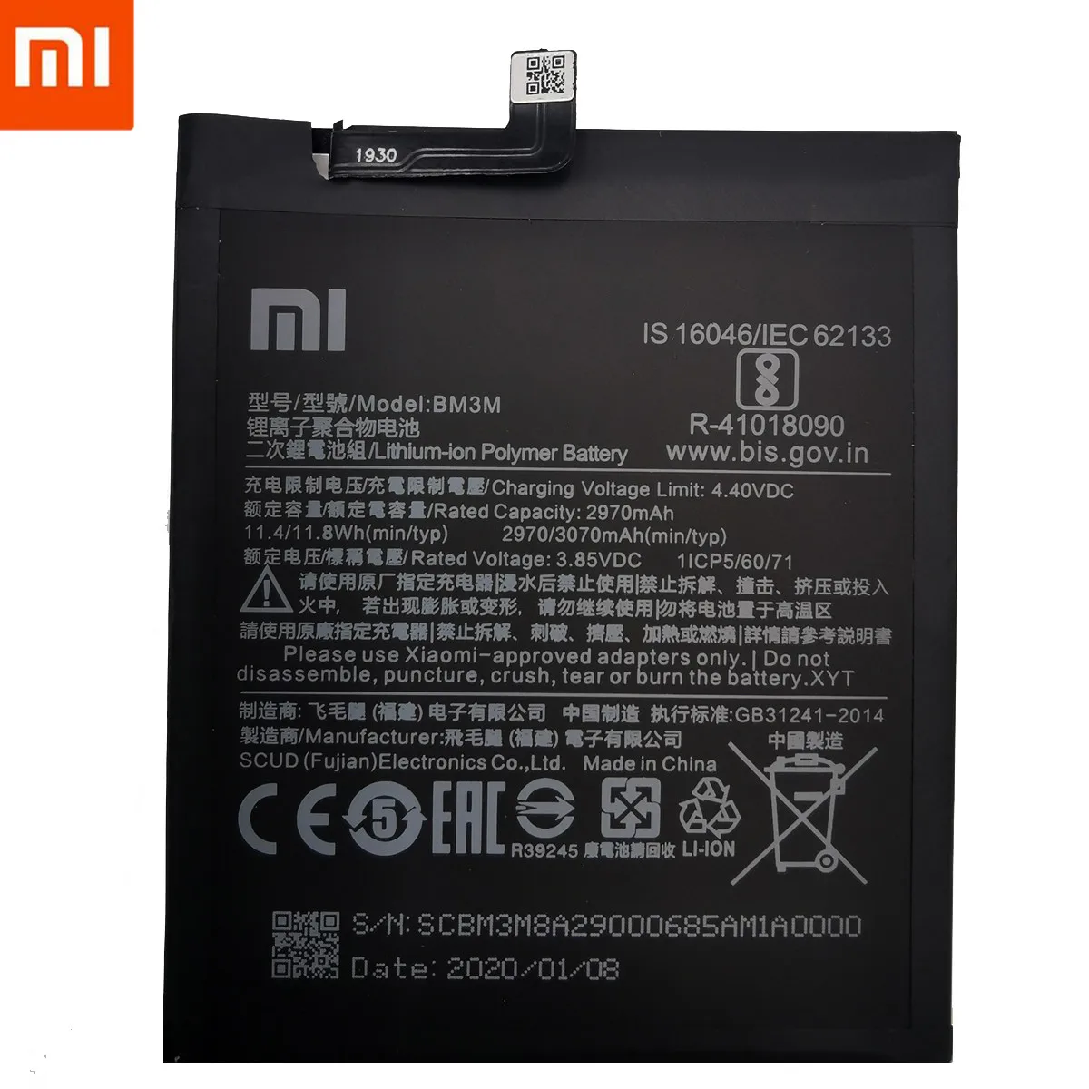 Xiao mi Originalus BM3M 3070mAh baterija Xiaomi 9 Se Mi9 SE Mi 9SE BM3M Aukštos Kokybės Telefoną Pakeisti Baterijas +Įrankiai