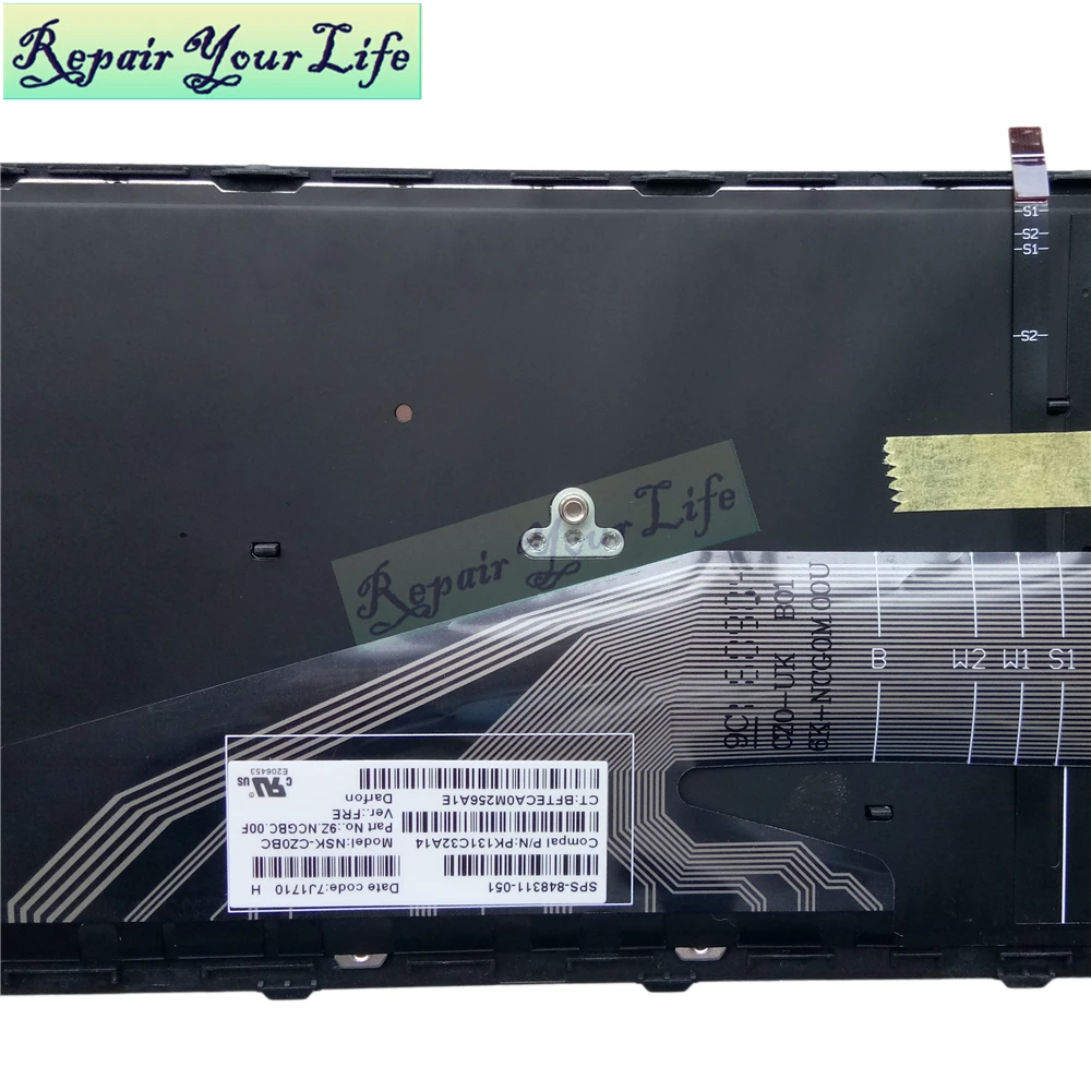 AZERTY FR nešiojamas klaviatūras HP Zbook 15 G3 17 G3 prancūzų su klaviatūra su foniniu apšvietimu juodas pilkas rėmas 848311 051 PK131C32A14 pardavimas