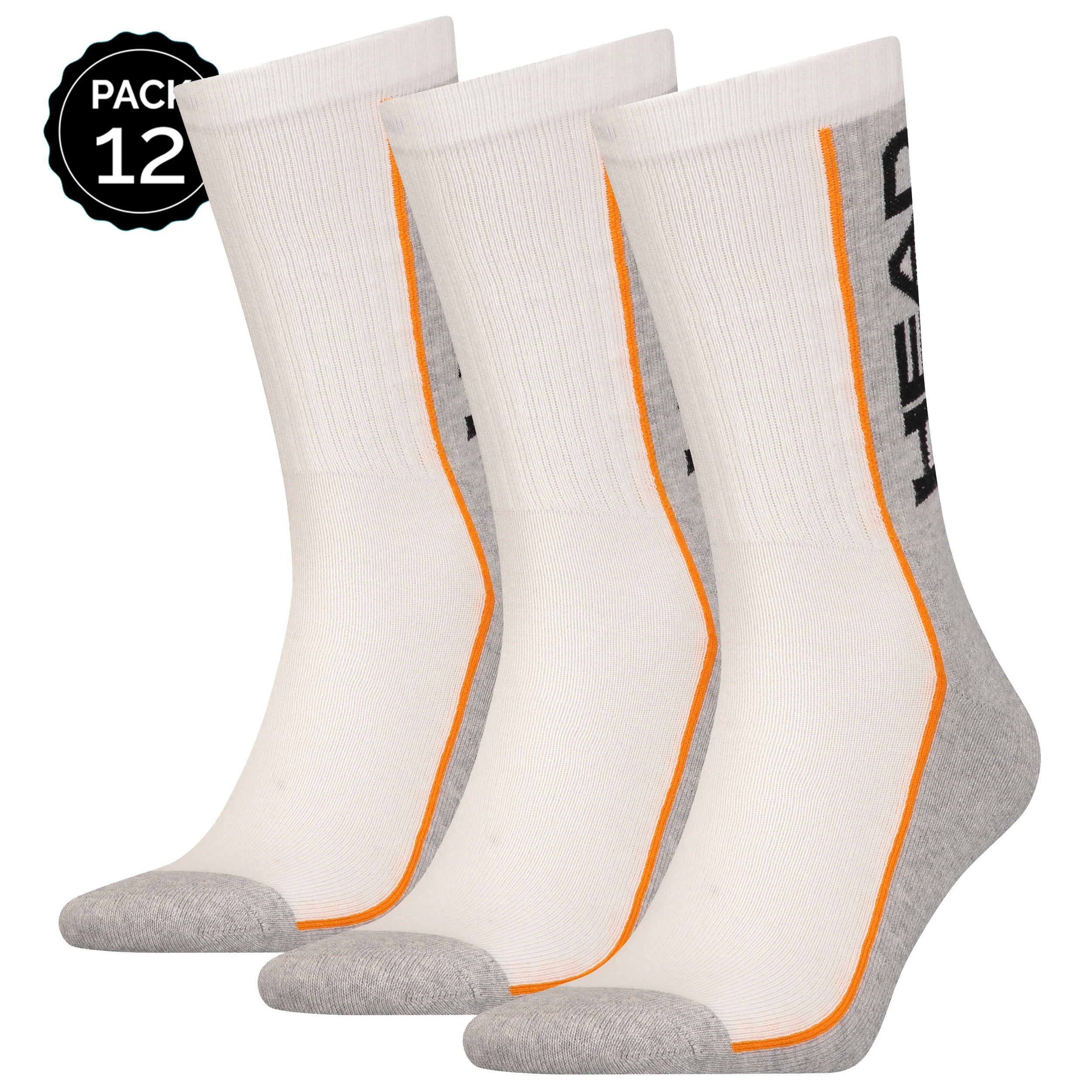 PAGRINDINĖ sporto kojinės aukštos koja, 12 pakuotėje baltos arba Pilkos spalvos unisex