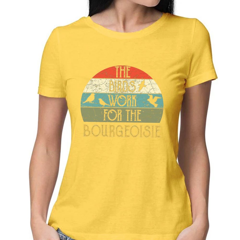 2020 m. Pavasario Naujus Marškinėlius Moterims Paukščių Dirbti Buržuazijos Negabaritinių marškinėliai Gaivus Kvėpuojantis Streetwear Marškinėliai