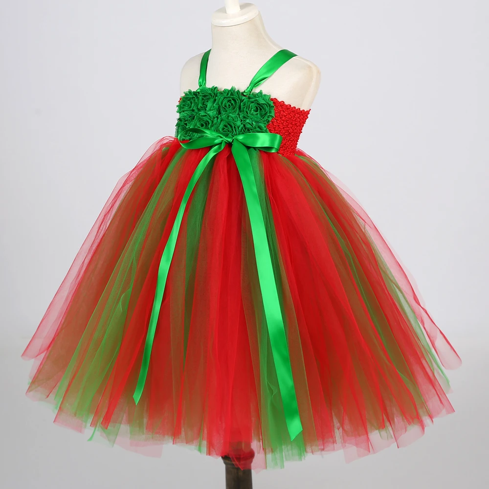 Princesė Kalėdų Ilgos Suknelės Mergaitėms Kalėdos Kostiumas Vaikams Mergina Helovinas Dress Up Drabužiai Vaikams Santa Apranga Raudona Žalia