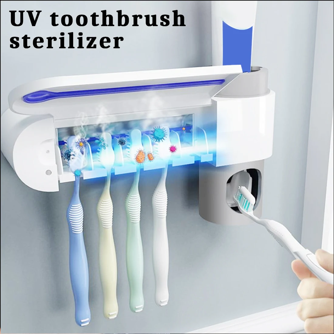 Daugiafunkcis Sterilizer UV dantų šepetėlį Turėtojas, Automatinė, dantų Pasta Squeezers Balionėlis Namų Vonios Nustatyti ES/JK/JAV