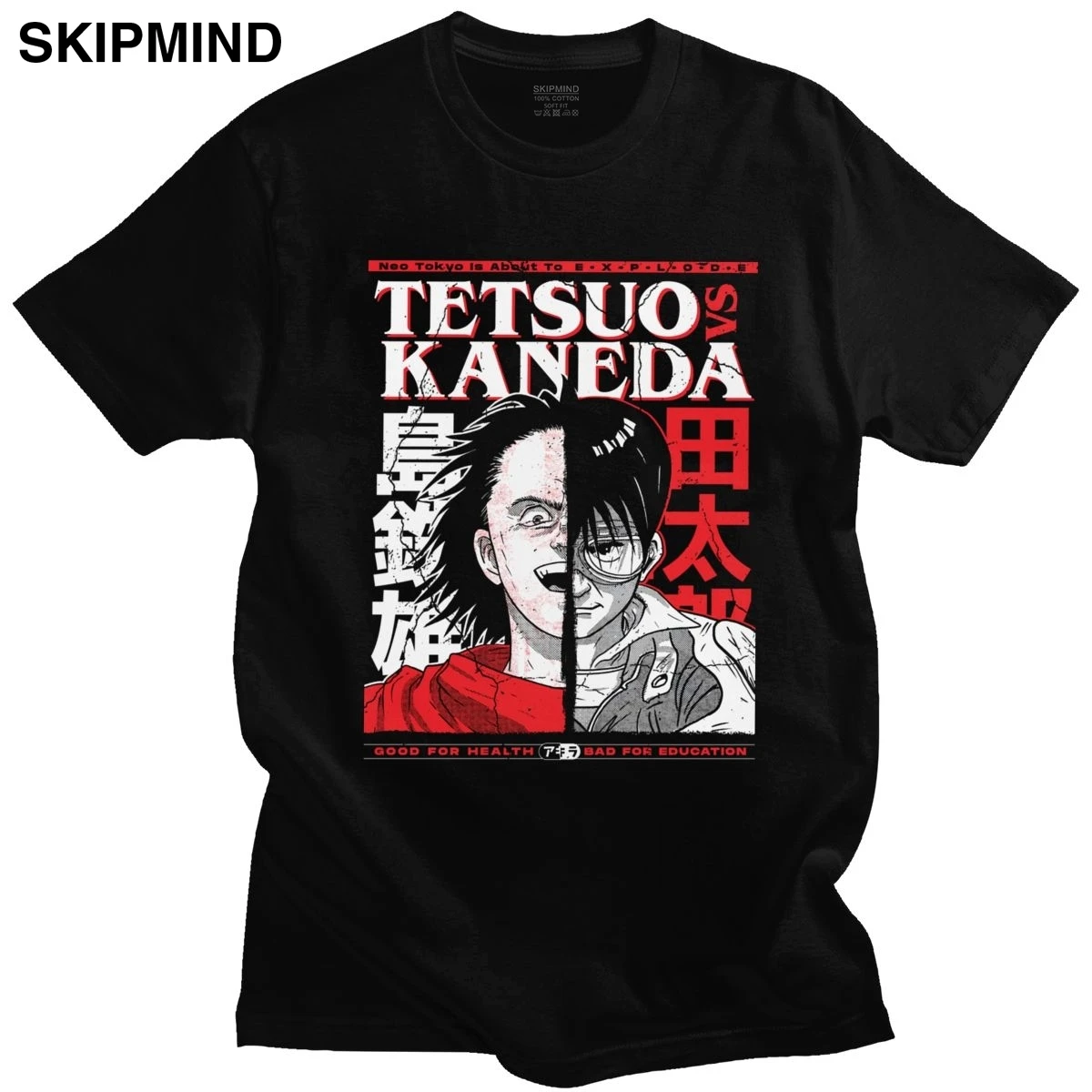 Mados Akira Shima Tetsuo Marškinėliai Japonų Anime, Medvilnės marškinėliai trumpomis Rankovėmis Neo Tokyo Shotaro Kaneda Tee Drabužių Prekes
