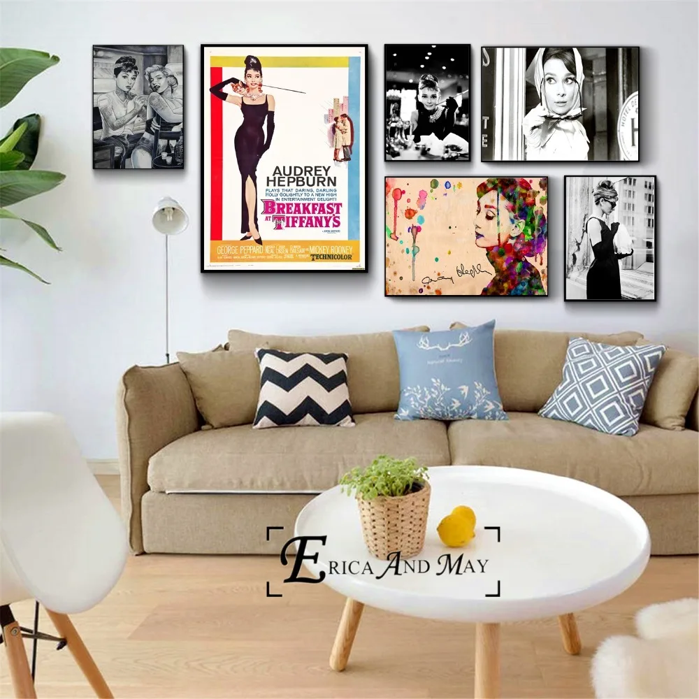 Audrey Hepburn Senovinių Filmų, Plakatų ir grafikos Sienos meno Dekoratyvinis Nuotrauką Drobė, Tapyba Už Kambarį Namų Dekoro Neįrėminti