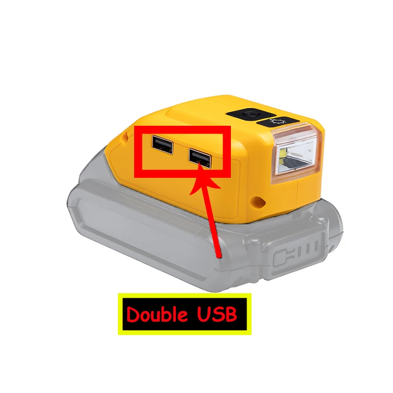 Dual USB DCB090 Konverteris Įkroviklis DEWALT 14.4 V 18V 20V Li-ion Akumuliatorius, LED šviesos Įrankis USB Įkrovimo Adapteris Maitinimo šaltinis