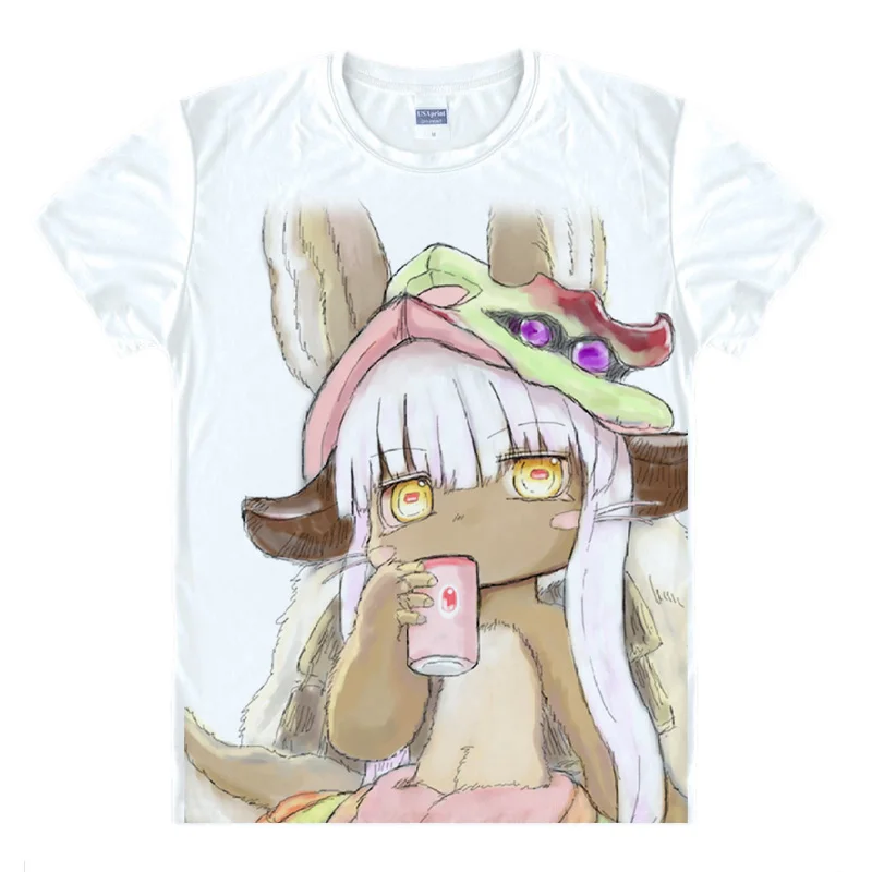 Padaryta Bedugnę Reg Rikas Atspausdintas T-shirt Narehate Nanachi Cosplay Tshirts Viršūnes Vasaros Atsitiktinis Anime Marškinėliai Tees Marškinėliai