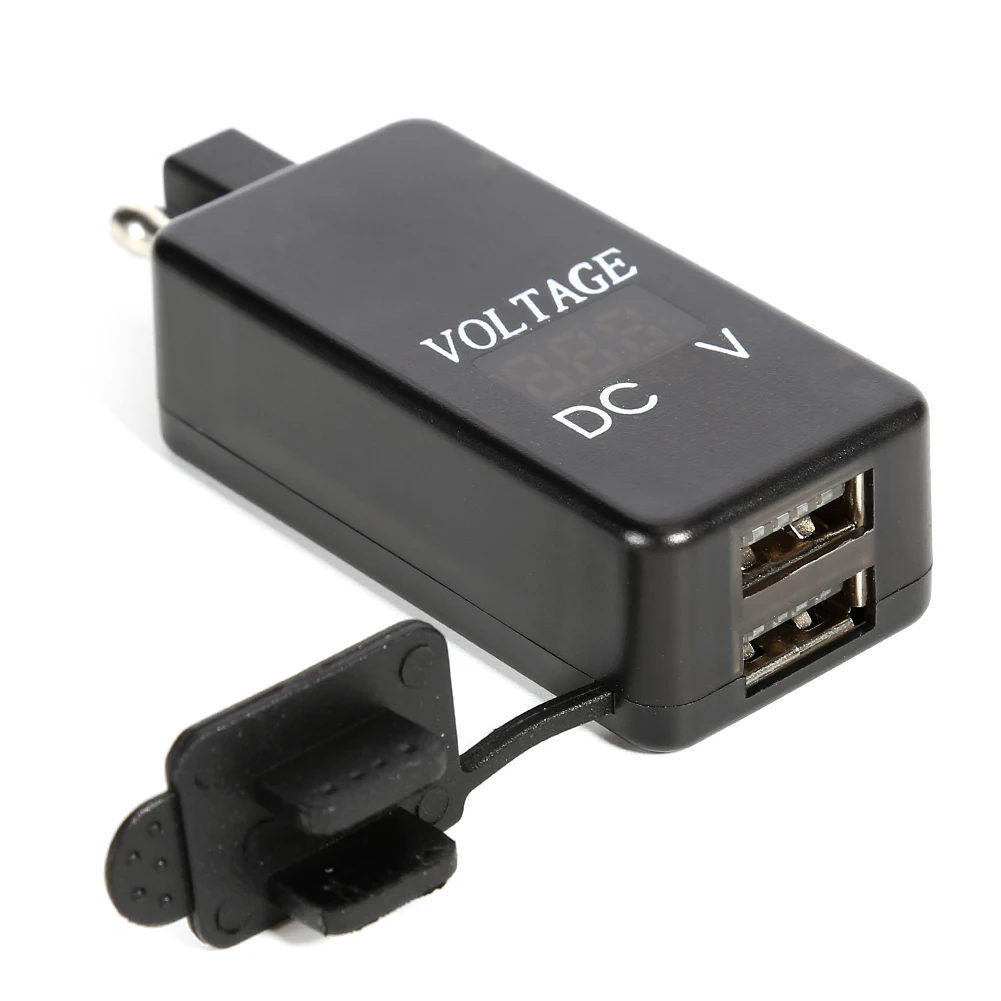 VODOOL 4.2 Motociklo Dual USB Kroviklis Greito atjungimo SAE USB Maitinimo Adapterį su Blue LED Voltmeter Priedai