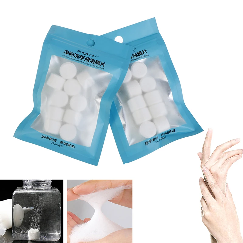 10VNT/maišelį Vandens ir Išlydyti Šnypščiosios Tabletės Putų Rankų dezinfekavimo priemonės Skalbimo Odos Valymas