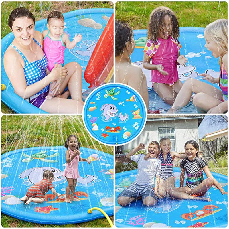 Vasaros Lauko purškiamo Vandens Pagalvėlė PVC Pripučiamas Purškimo Vandens Žaislai Vaikams Žaisti Vandens Žaidimų Kilimėlis Paplūdimio Vejos Purkštuvų Pagalvėlės
