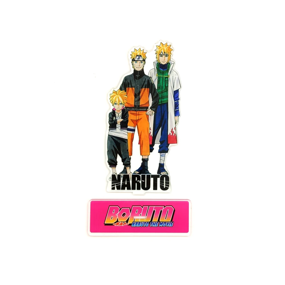 Meilė Ačiū Naruto šeimos tėvas ir sūnus Minato Boruto akrilo stovi paveikslas modelis plokštelės laikiklis tortas topper Japonų anime