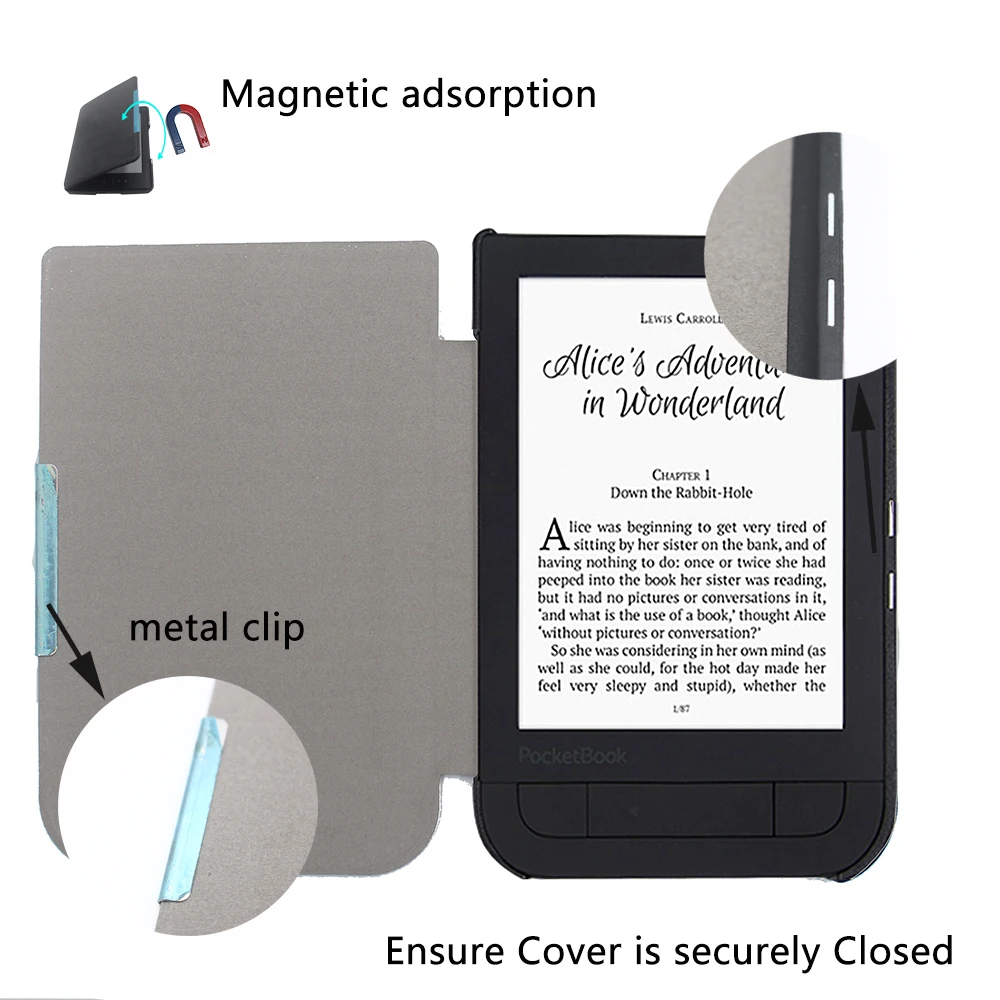 Dmytro atveju 6 colių PocketBook 631/631 Plius eReader ultra plonas knygos magnetinis užsegimas Padengti Atveju Modle PB-631/631 PLIUS