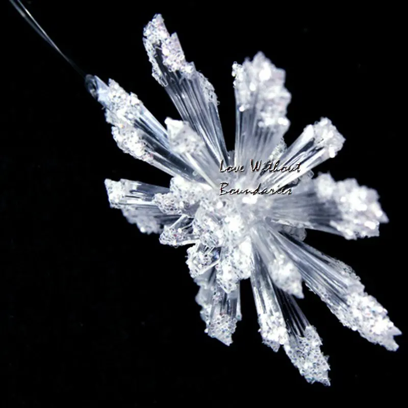Akrilo Snaigės kalėdų eglutės pakabukas Vestuvių aksesuarai, vestuvių rankdarbių 12cm Sniego diamond 4 vnt.