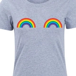 Starqueen-JBH 1pcs Cool Mados Tees Vaivorykštė Gėjų T-shirt LGBT Pride Homoseksualų Meilė Mados Moters Krūtinės Viršuje Šūkis Tee Marškinėliai