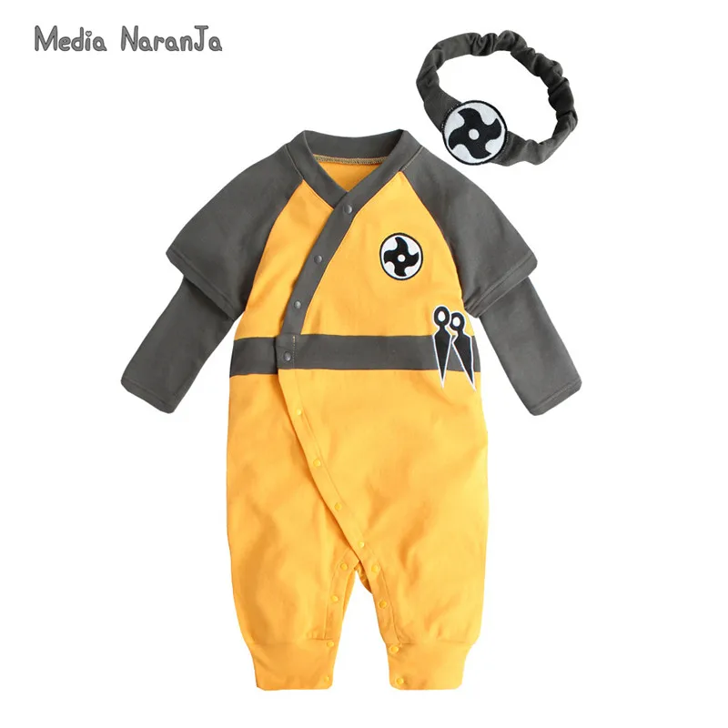 2019 m. rudenį, žiemą Japanese ninja apranga stilius jumpsuit + lankelis kūdikių romper halloween šventės karnavalas kostiumas