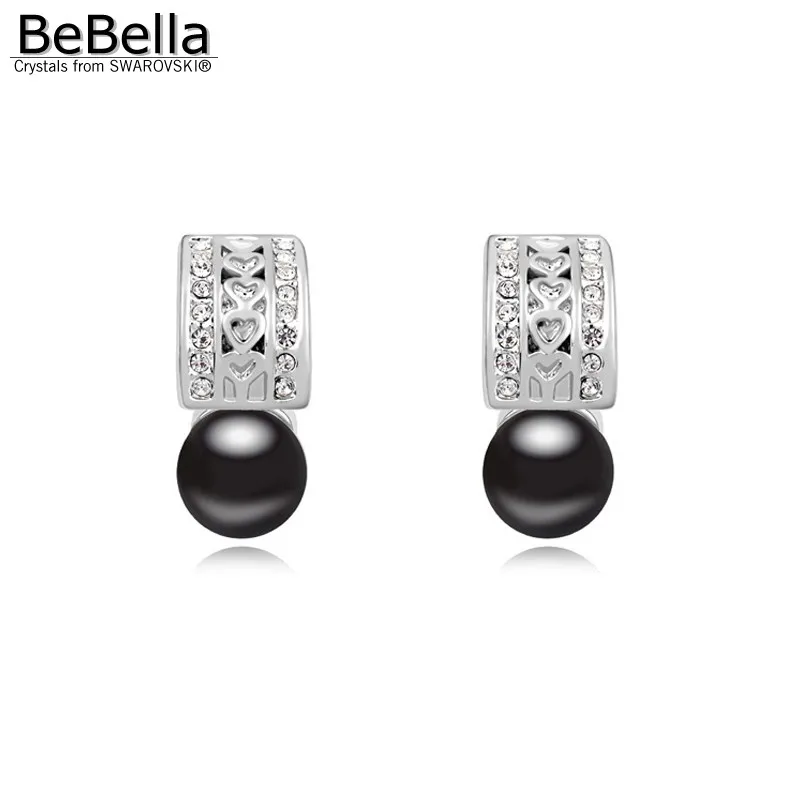 BeBella madinga pearl stud auskarai dizainas moteris, pagaminti iš Swarovski Kristalais moterims, dovana