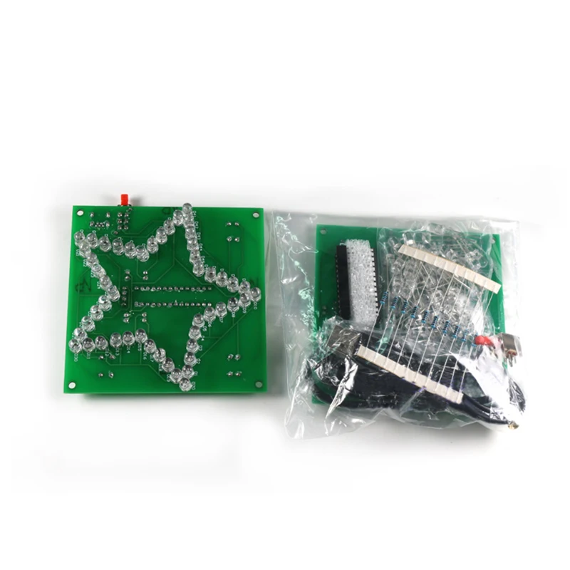 Spalvinga Akinimo Penkerių-pažymėjo Žvaigždutė Vandens Šviesos Modelio LED Šviesos 51 Single-chip Elektroninių DIY Gamybos Rinkinys