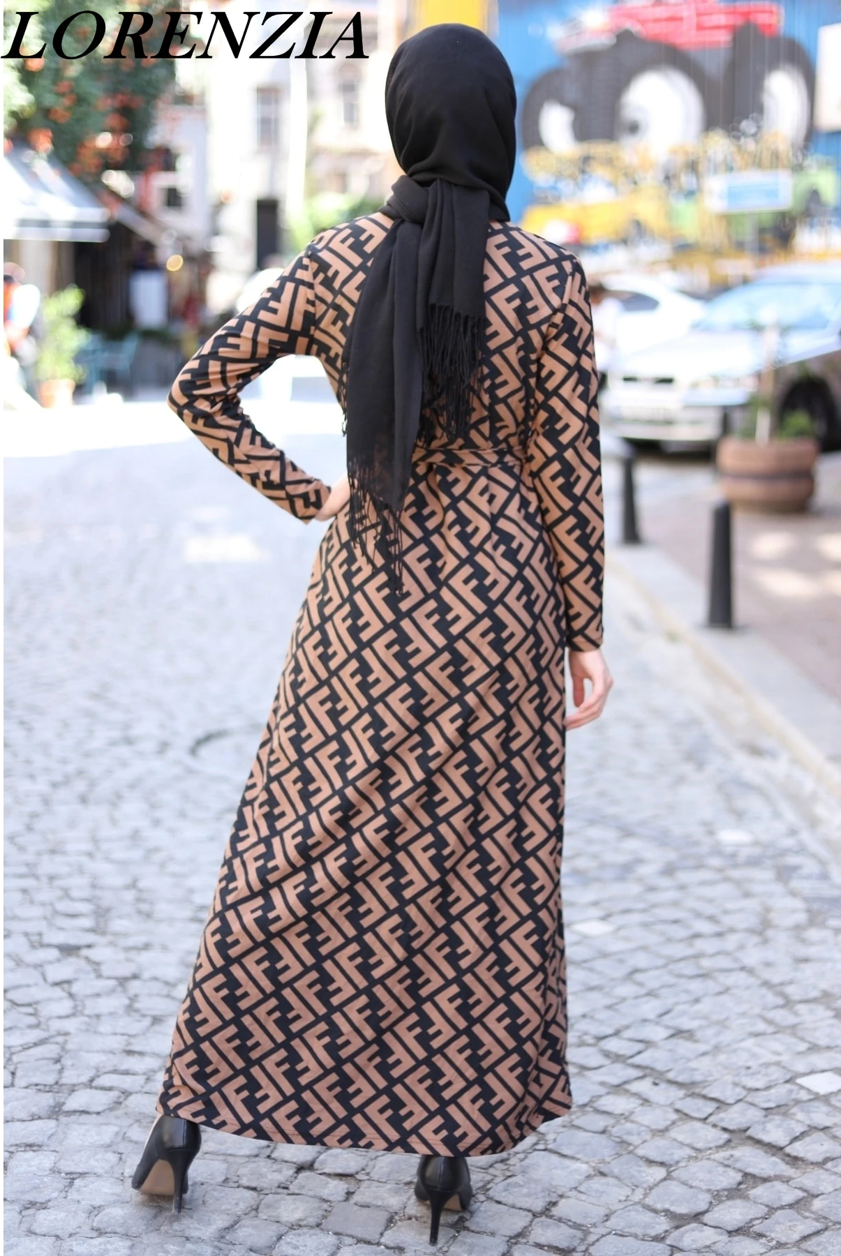 LORENZIA Abaja Dubajus arabų Musulmonų suknelė, hijab kaftan mada dėvėti Islamo suknelė moterims Skraiste, Vestidos Omanas KARŠTO